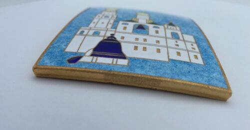 Vintage Russian Gzhel Enamel Souvenir Plaquette- Blue & White - Image 6