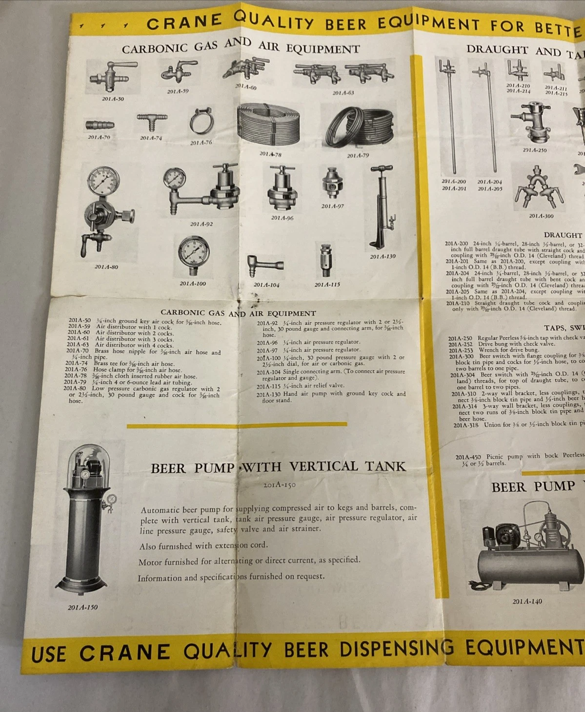 1933 Crane Co. Beer Dispensing Equip brochure, Circular 640-C foldout Chicago IL - Image 5