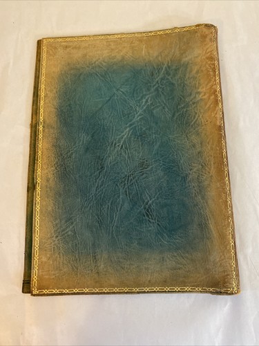 Antique Leather Book Cover With Intricate Gold Inlay - Image 6
