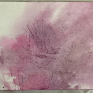 Original Watercolor 'Lupine' Abstract Botanical Study Pink Violet Wash 13x10 Art