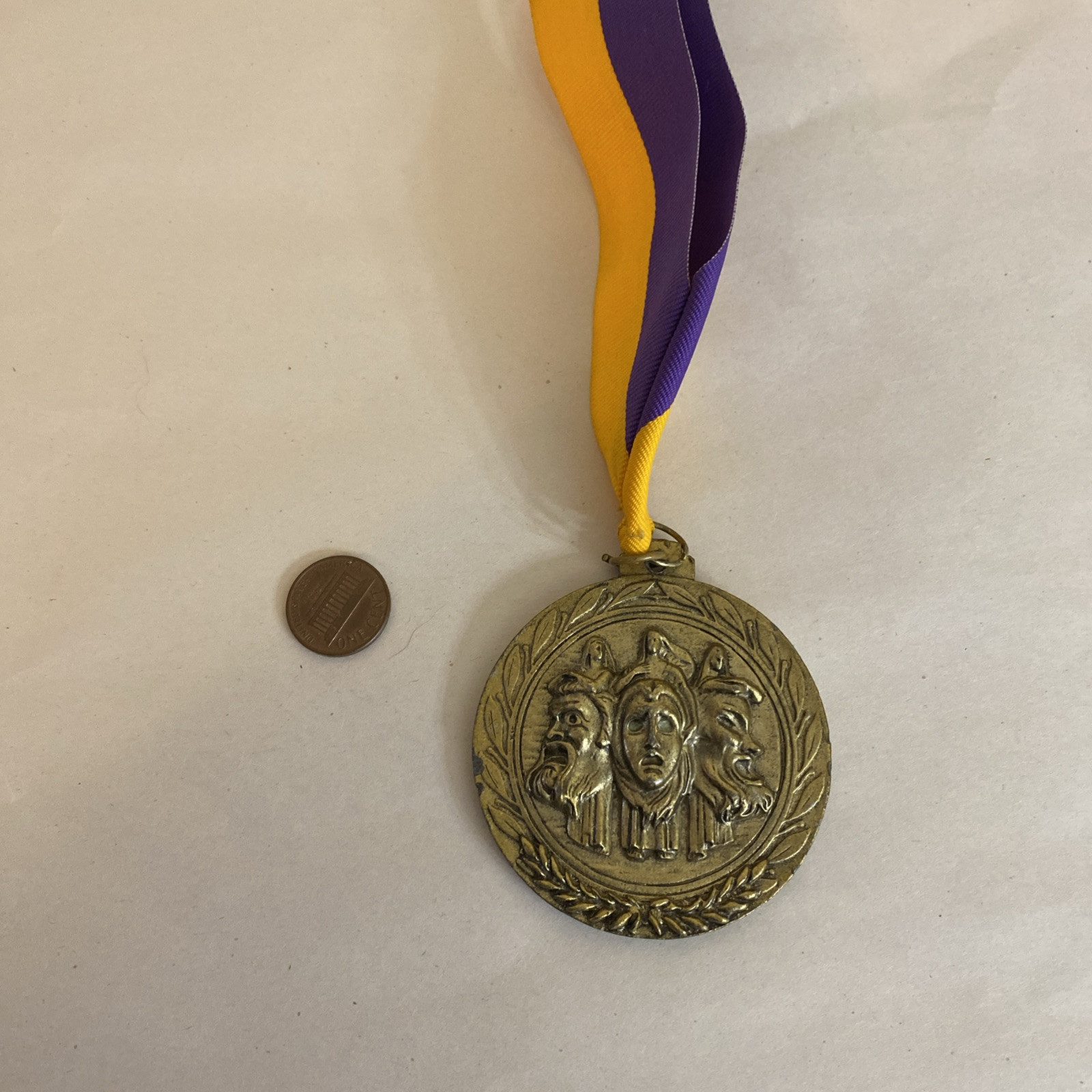 Vintage Theater Drama Troupe Acting Medal 1994 - Medallion Comedy Tragedy - NY - Image 4