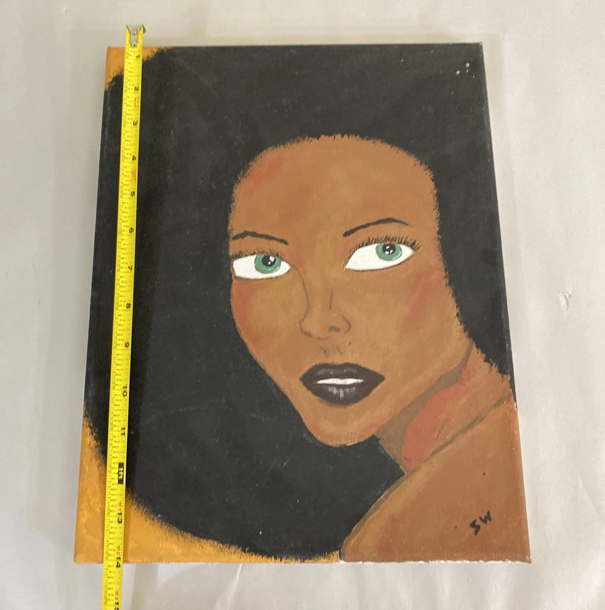 2015 Original Acrylic Portrait 'Sometimes…' Signed SW, Afrocentric Pop, 11x14 in - Image 3