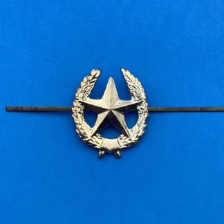 USSR Motor Rifle Collar Insignia Star in Wreath Gold Tone CCCP Bar Back Pin Gilt