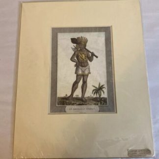 c1790 An American Indian Hand Colored Copper Engraving A.W. Warren sculpt.