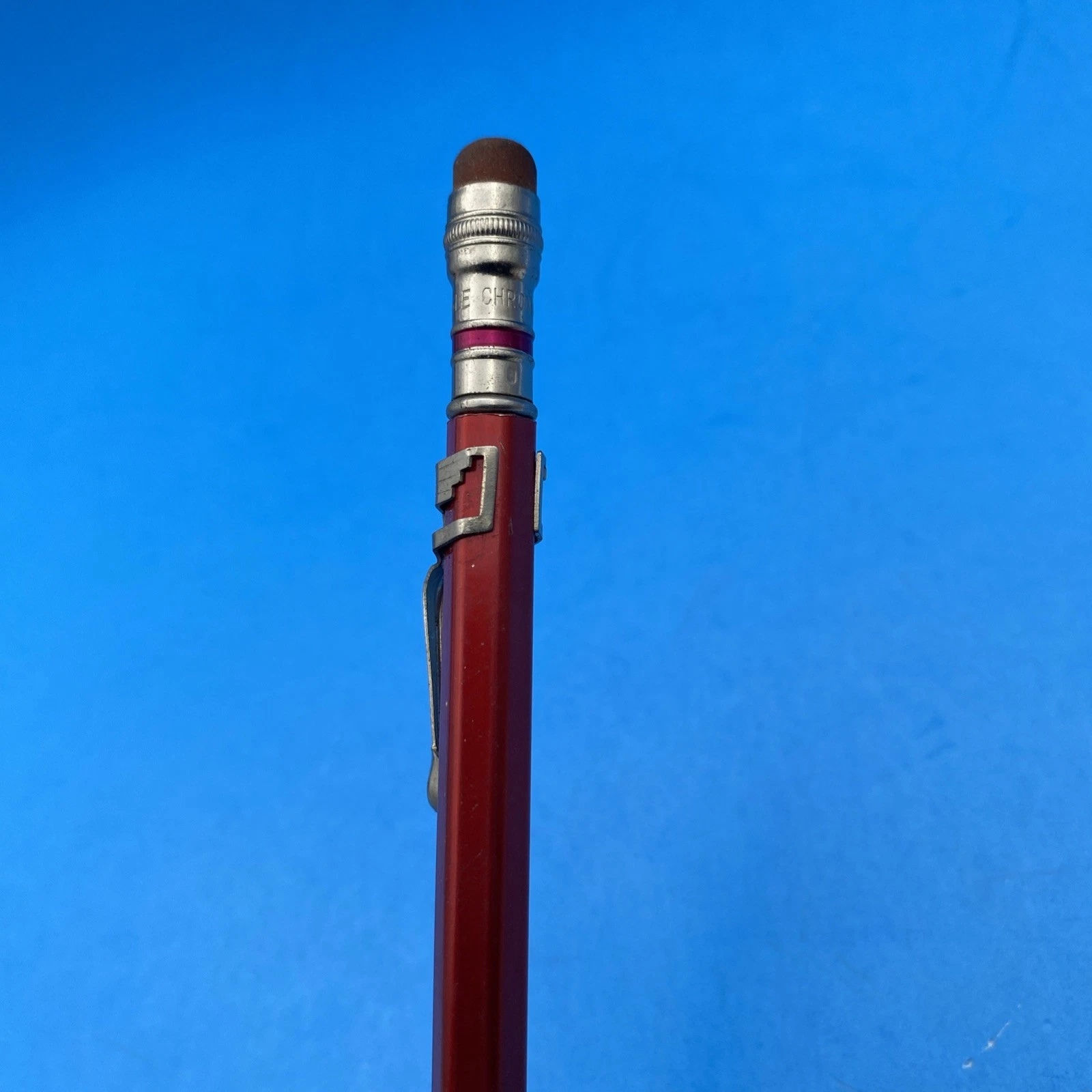 Vintage Figural Clip EAGLE CHROMATIC Made in USA Mechanical Pencil Red - Image 4