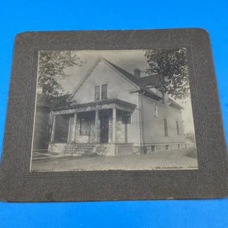 Original Early 1900s House Photo Child in Window Mounted Antique Americana c1910