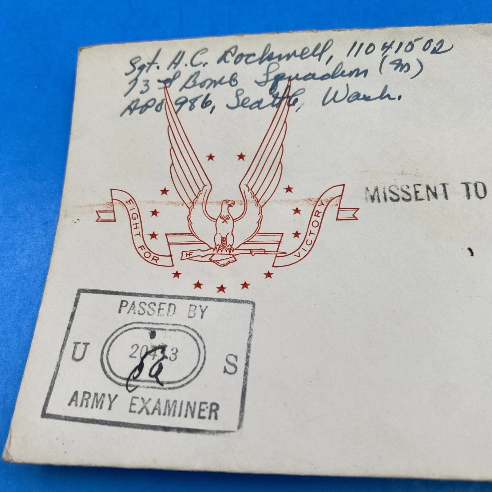 WWII APO 986 Aleutians Free Soldier Mail—Censored, MISSENT to Pine Orchard CT - Image 2