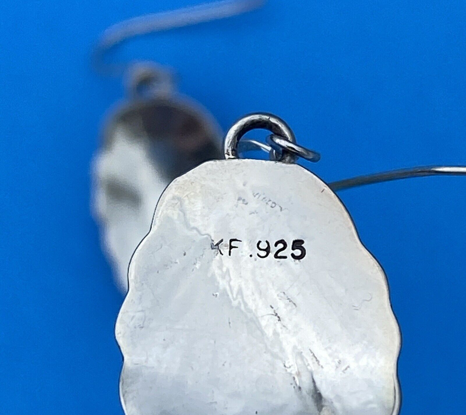 KF Native American Sterling Silver Mother Of Pearl Feather Earrings - Image 4