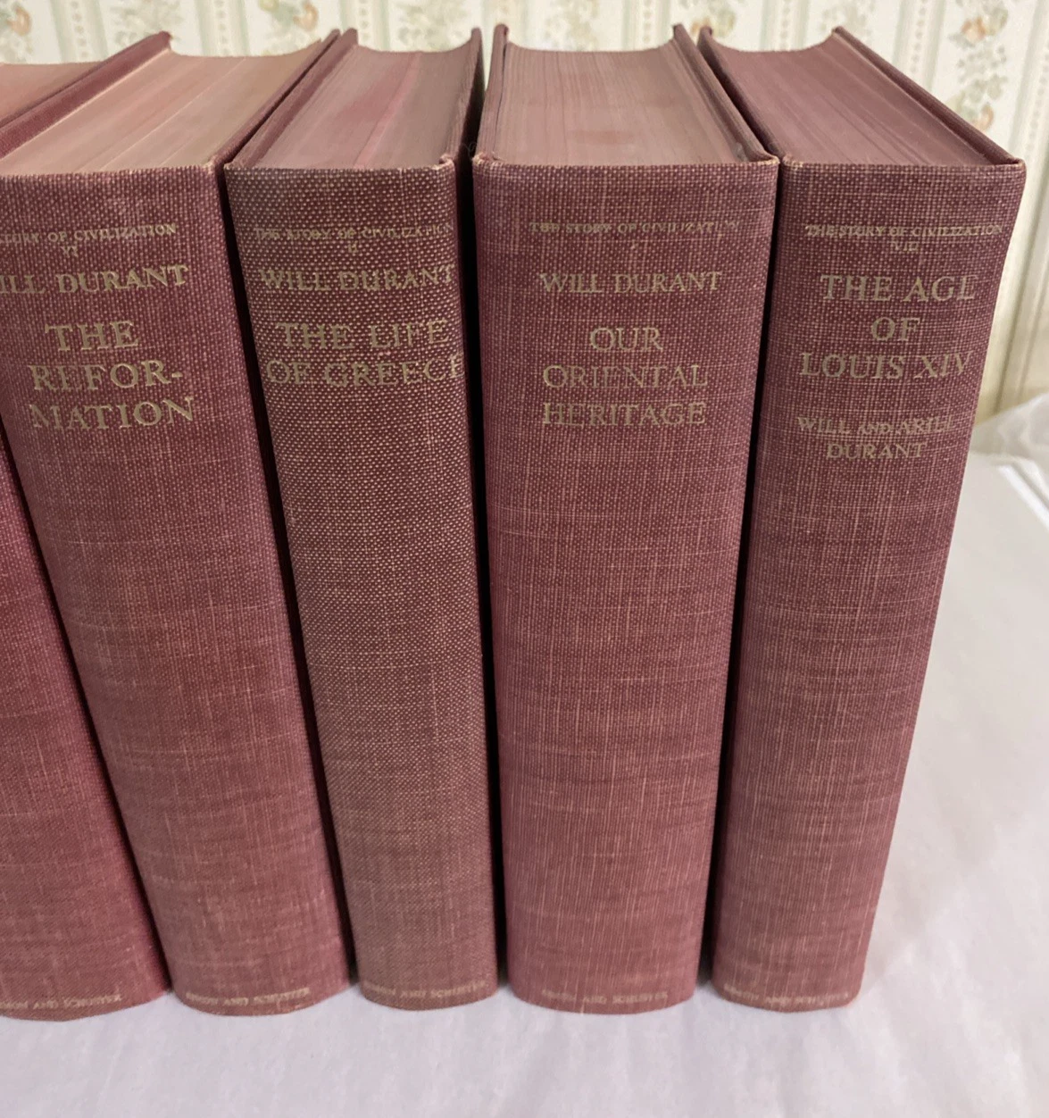 Will Durant Story of Civilization 6 Vol HC Set Red Cloth + 1963 1st Print S&SLot - Image 3