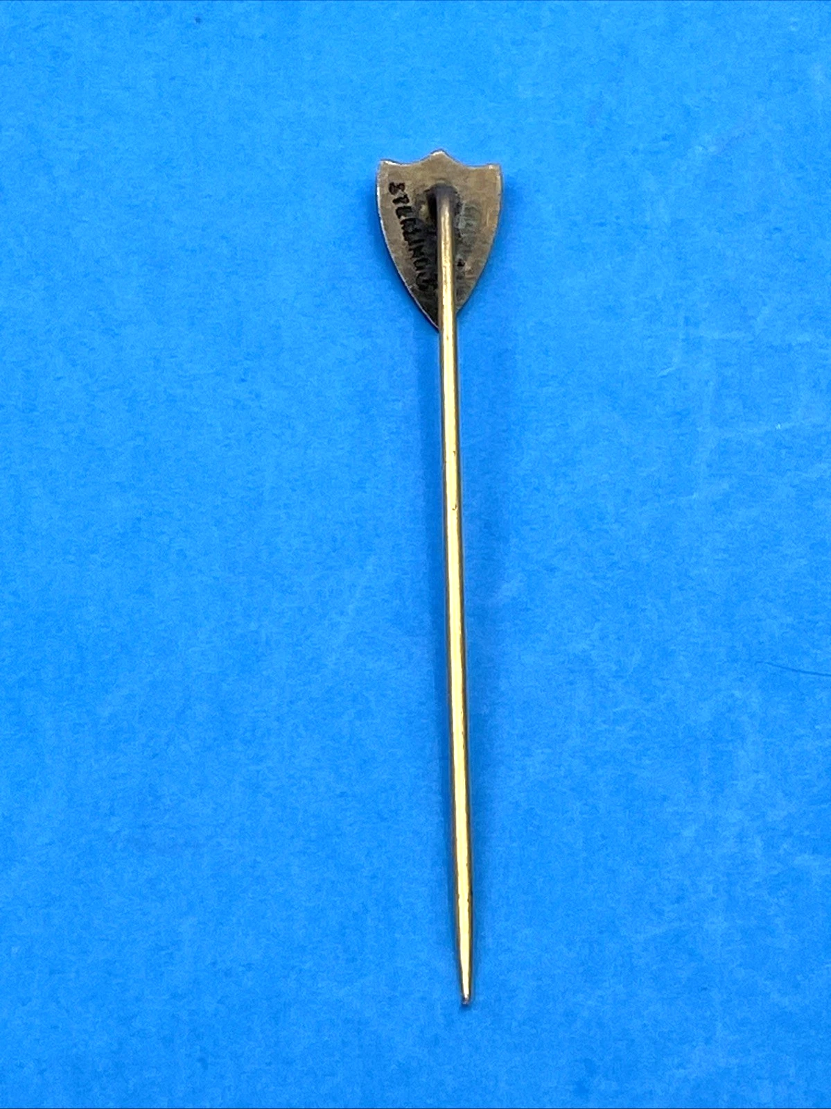 Ships & Sunset - Antique Guilloche Enamel & Sterling Silver Stick Pin - Image 5