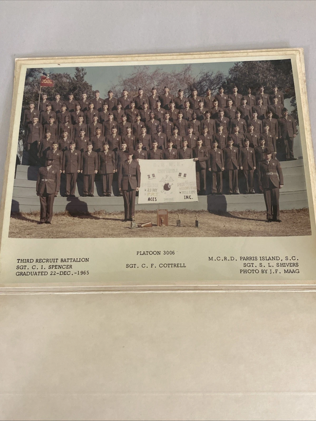1965 USMC Parris Island Platoon 3006 Yearbook w Photo & 1966 NYC Grad Sheet Set! - Image 12