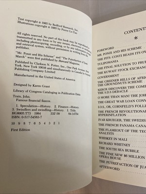 FAMOUS FINANCIAL FIASCOS By John Train - Hardcover First Edition First Printing - Image 5