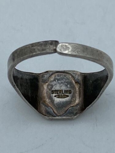 Vintage 1950s Girl Scout Ring Sterling Silver band - Size adjustable - Image 5