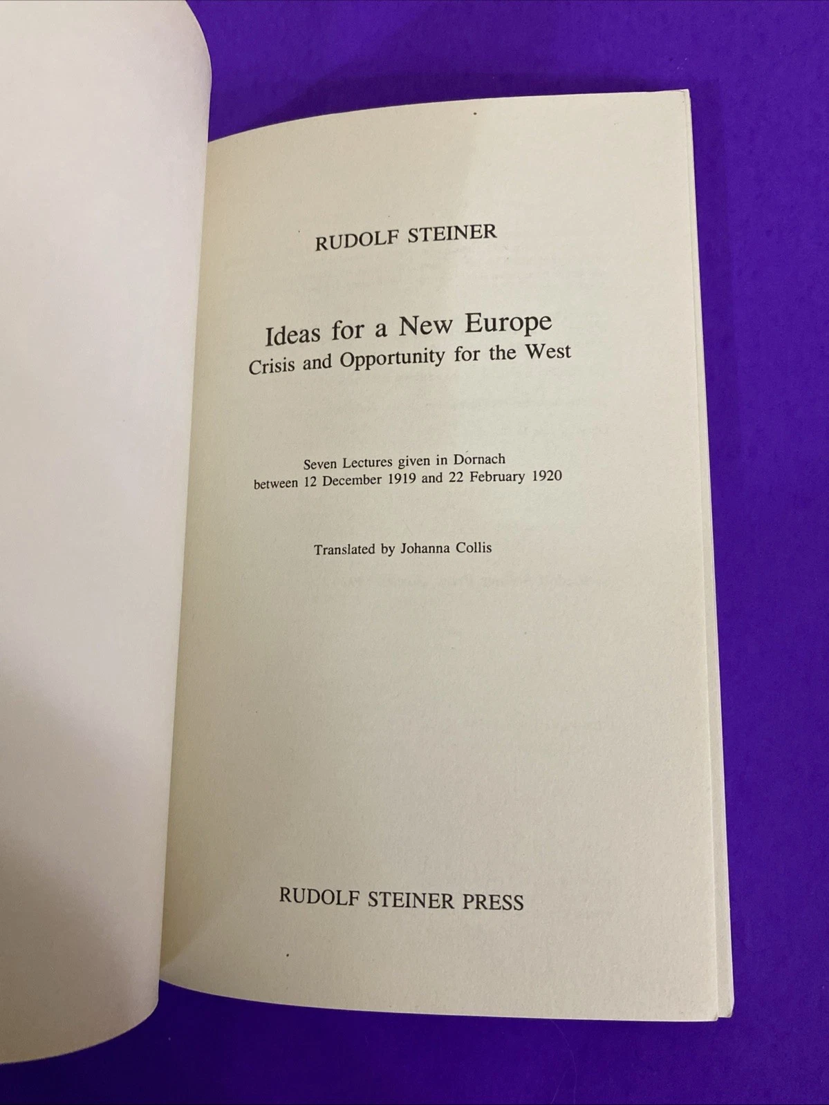 Ideas for a New Europe Rudolf Steiner 1992 Crisis Opportunity Anthroposophy - Image 3