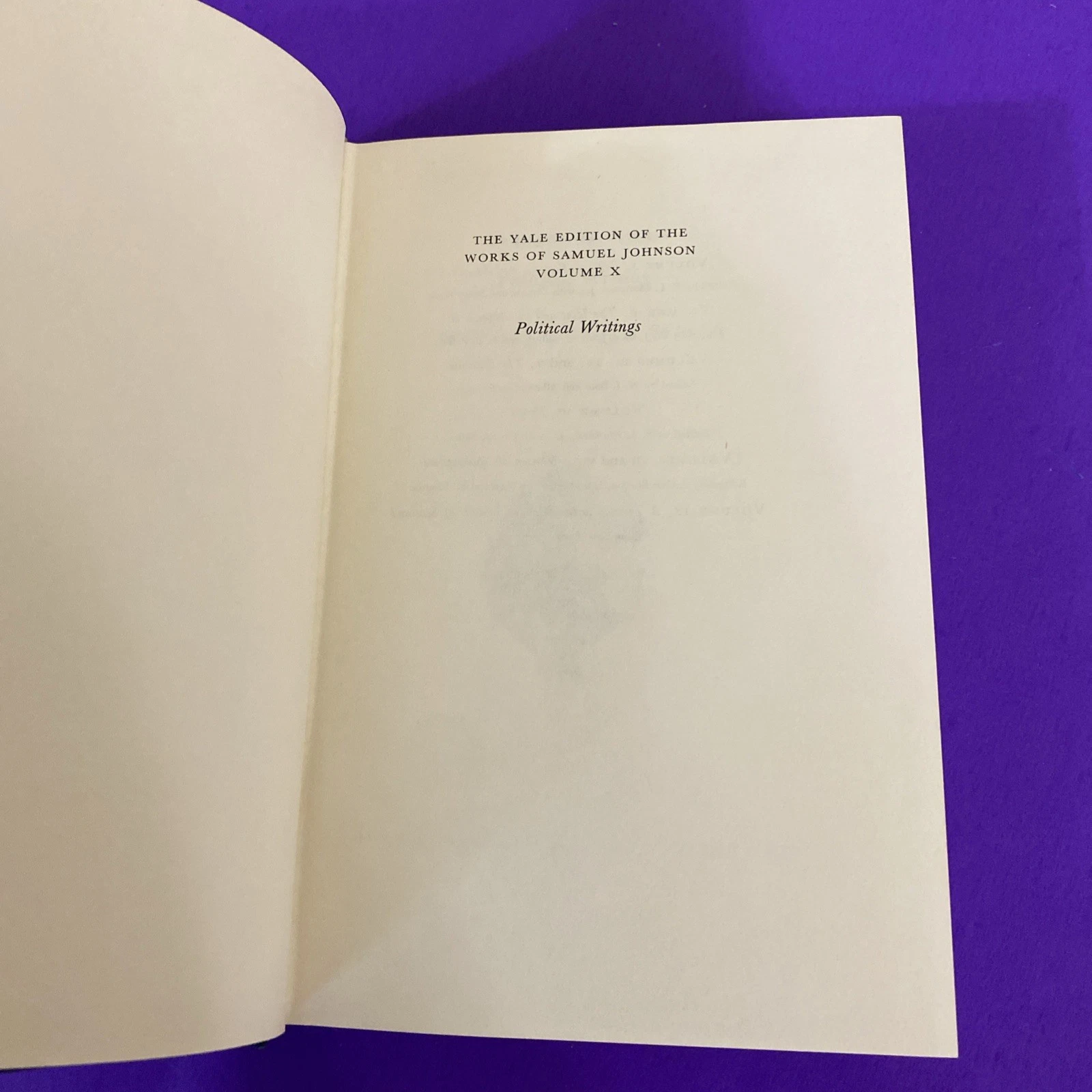 Yale Samuel Johnson Political Writings Vol 10 HC DJ 1977 Private Owner - Image 5