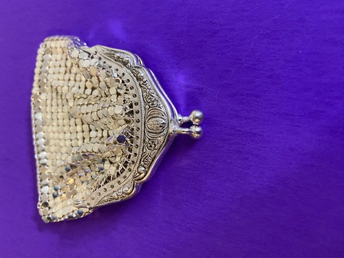 Vintage Art Deco Mesh Chainmail Coin Purse Silver Tone Germany - Image 5