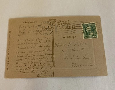 RPPC Mt. Shasta California #80 Bardell & O’Neil Postmarked 1910 Santa Barbara - Image 2