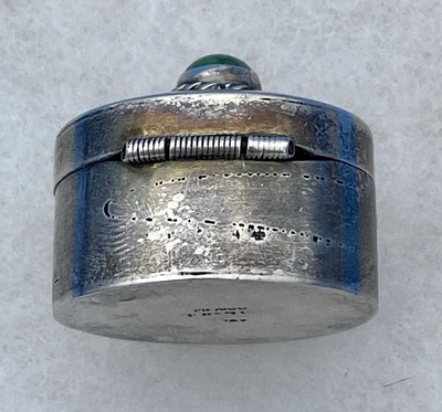 RARE Taxco TH-40 Vintage Mexico Sterling Silver 925 Turquoise Pill Box - Image 7