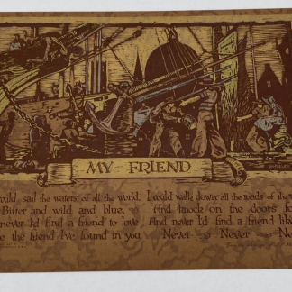 Vintage Buzza Motto Print My Friend 1927 Nautical Theme J. P. McEvoy Poem