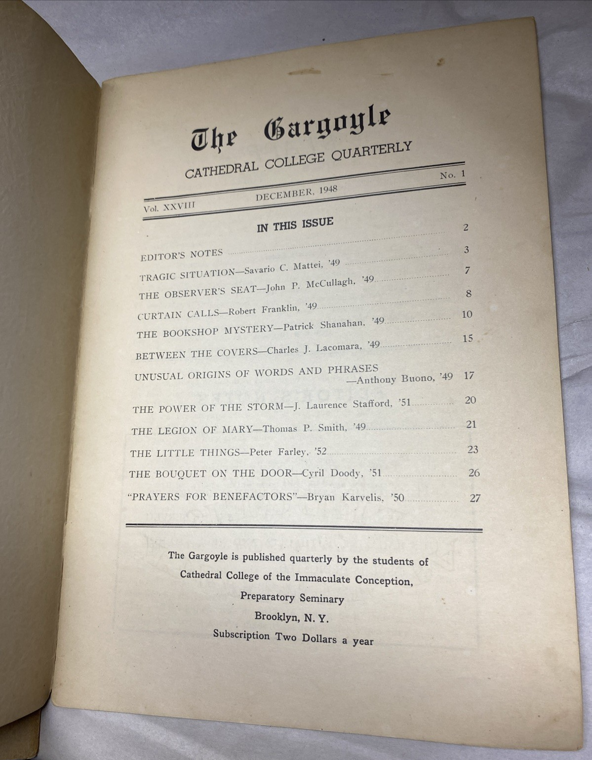 The Gargoyle Cathedral College Quarterly Brooklyn Ny Lot Of Two 1948 & 1949 - Image 6