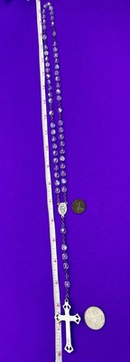 Vintage Claudio Cipolletti Aurora Borealis Crystal Faceted Glass Rosary, ITALY - Image 7