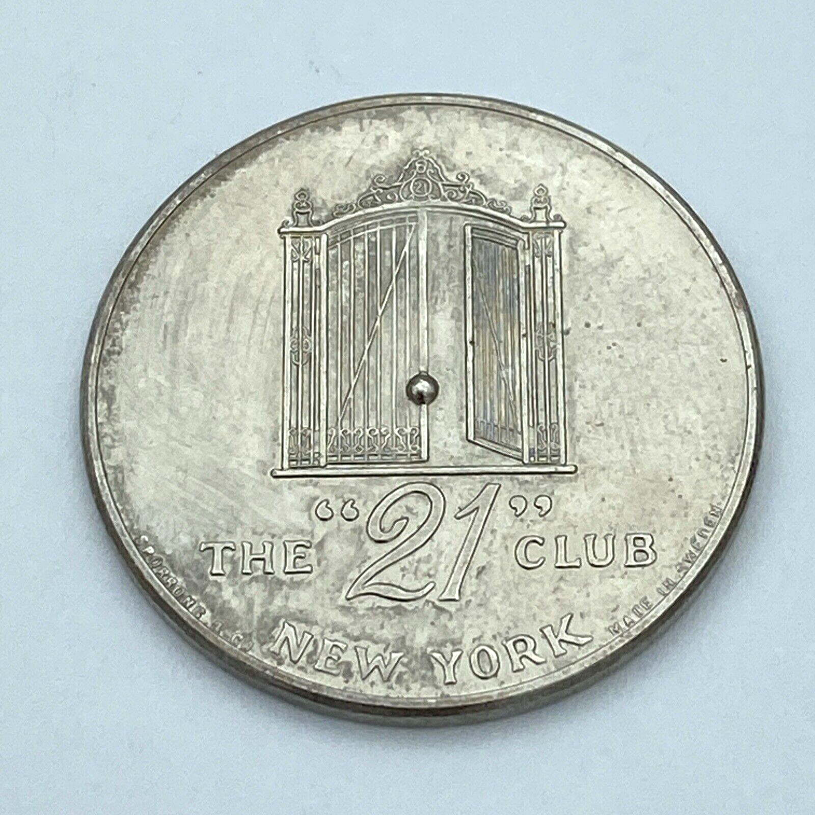 Vintage "21" Club New York Spinner Token Coin Speakeasy Polished Silver-Tone - Image 4