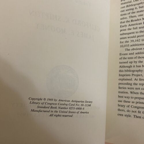 National Index Of American Imprints Through 1800 Short Title Clifford K Shipton - Image 9