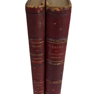 Tesoro de Escritores Místicos Españoles Paris 1840s Red Leather Set