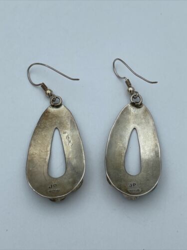 JP Native American Sterling Silver Signed Multi Stone Earrings - Image 3