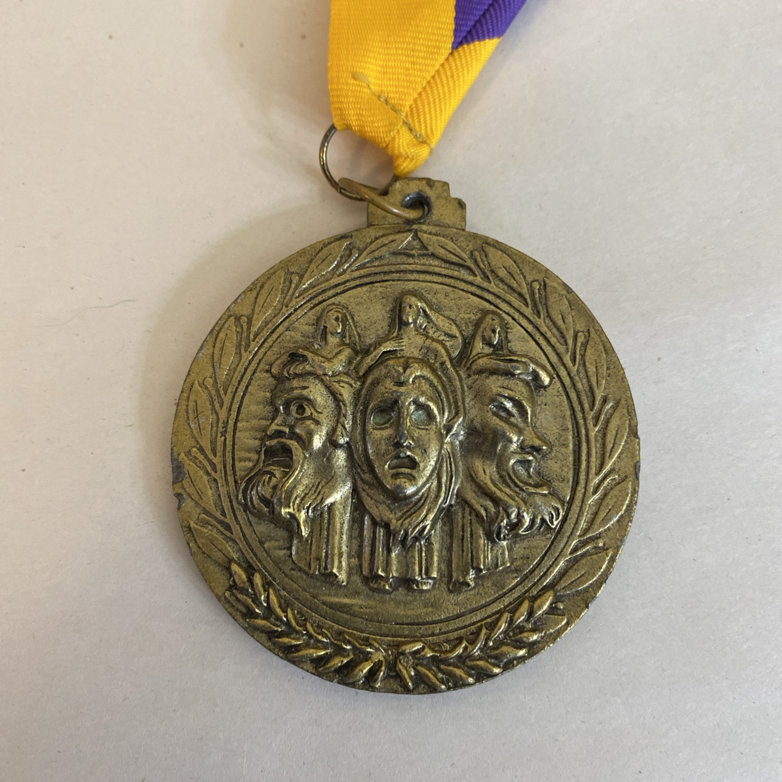 Vintage Theater Drama Troupe Acting Medal 1994 - Medallion Comedy Tragedy - NY