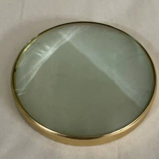Vintage Brass Plano-Convex Desk Magnifier Bullseye, c.1950–70, 1 lb 2 oz