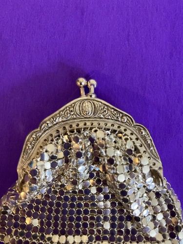 Vintage Art Deco Mesh Chainmail Coin Purse Silver Tone Germany - Image 2