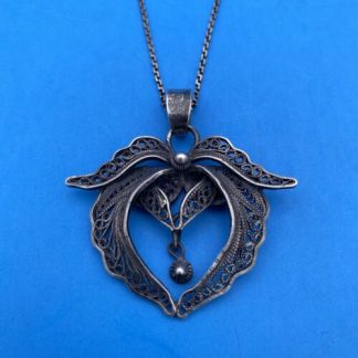 Vintage Signed CII Sterling Silver Flower Concho Style Disc Pendant