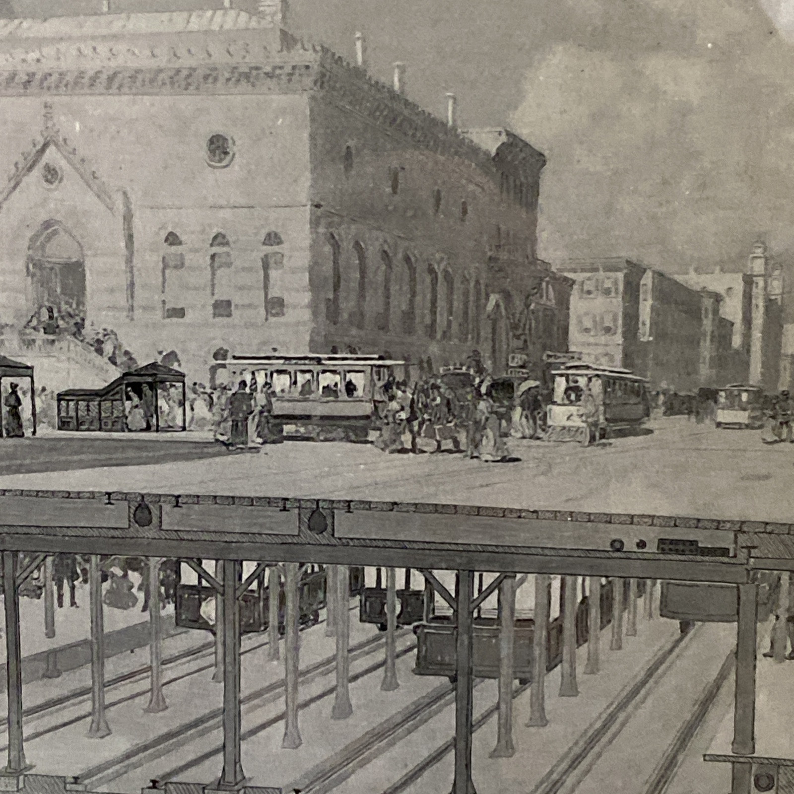 1900 Scribner’s Rapid Transit In New York Original Poster Jules Guérin Litho - Image 8