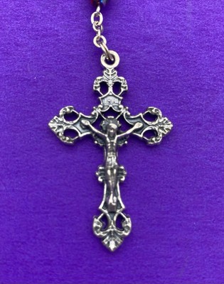 Vtg Claudio Cipolletti Red Aurora Borealis Crystal Faceted Glass Rosary, ITALY - Image 11