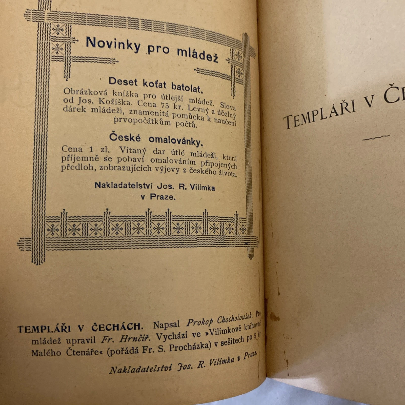 Templáři v Čechách Czech Book Prokop Chocholoušek Vilímek 38 Illustrations Early - Image 3