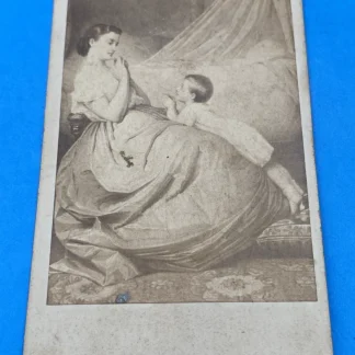 c1860s CDV Auguste Toulmouche A Bedtime Prayer Victorian Art Photograph Uncommon