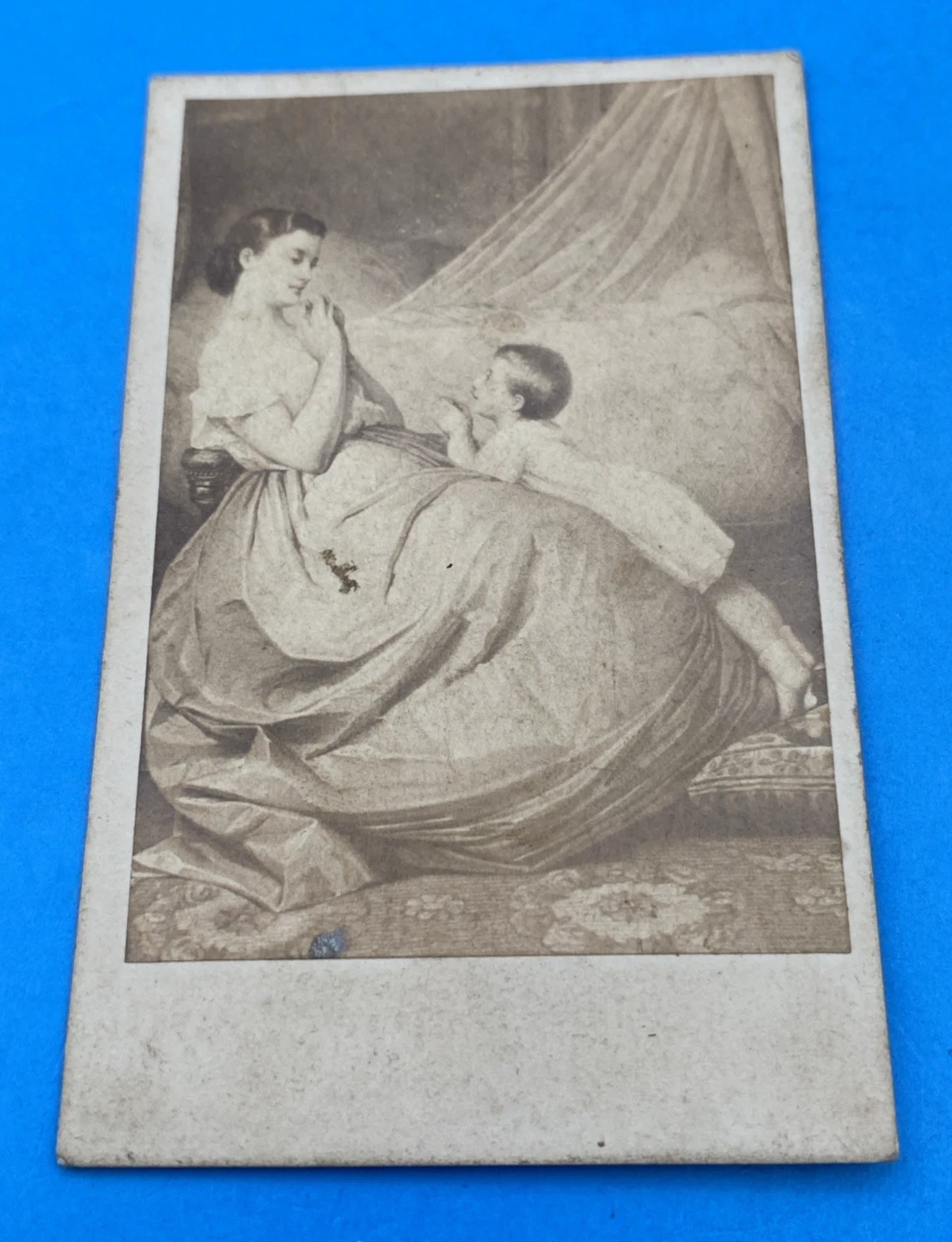 c1860s CDV Auguste Toulmouche A Bedtime Prayer Victorian Art Photograph Uncommon