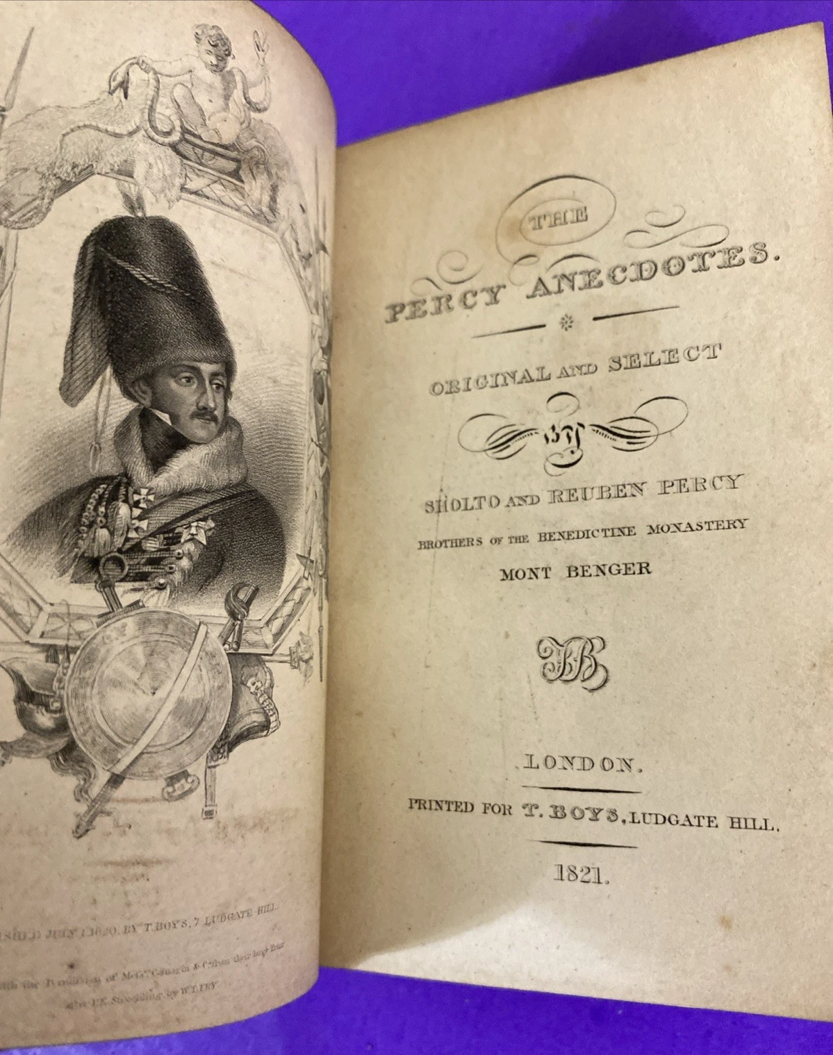 1826 Percy Anecdotes Vol VII Heroism War Anglesey Waterloo Leather Book - Image 8
