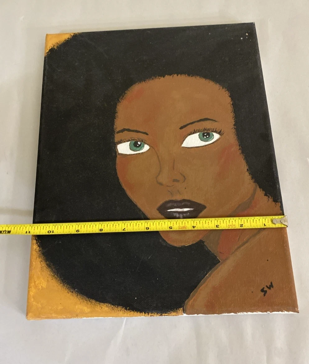 2015 Original Acrylic Portrait 'Sometimes…' Signed SW, Afrocentric Pop, 11x14 in - Image 4