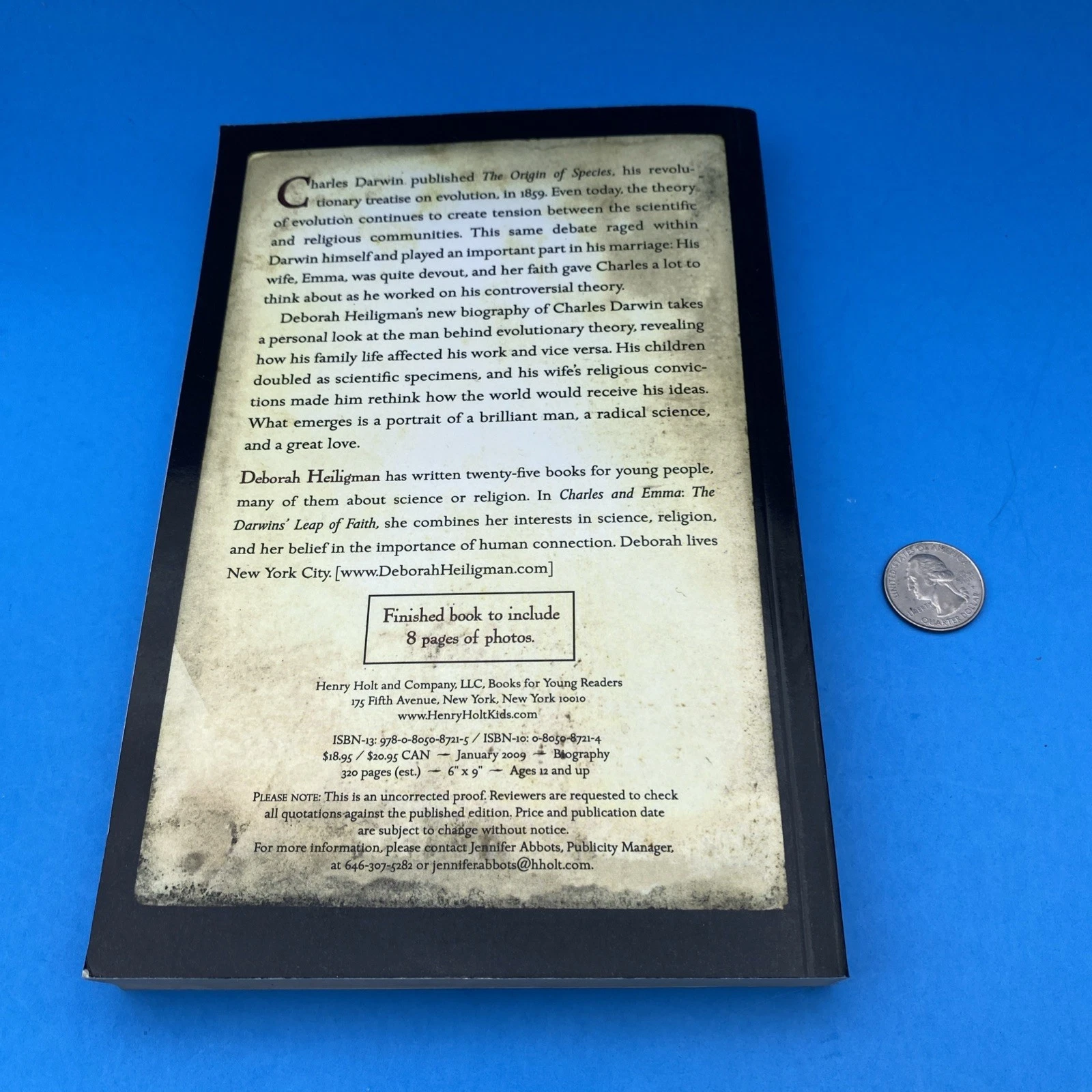 Charles and Emma ARC Uncorrected Proof w/ Tim Jones Publisher Note Holt 2009 1st - Image 8