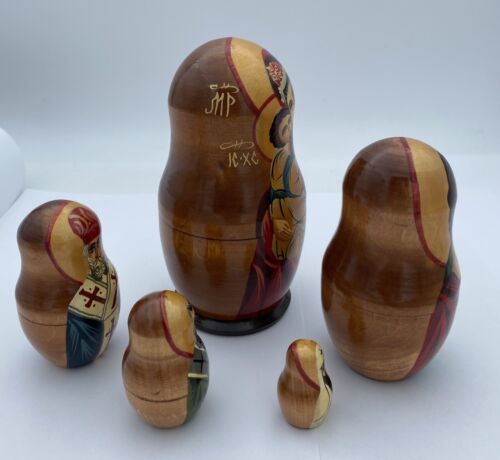 Vintage Russian Matryoshka Nesting Dolls, Jesus, Mary, Christmas, Christianity - Image 7