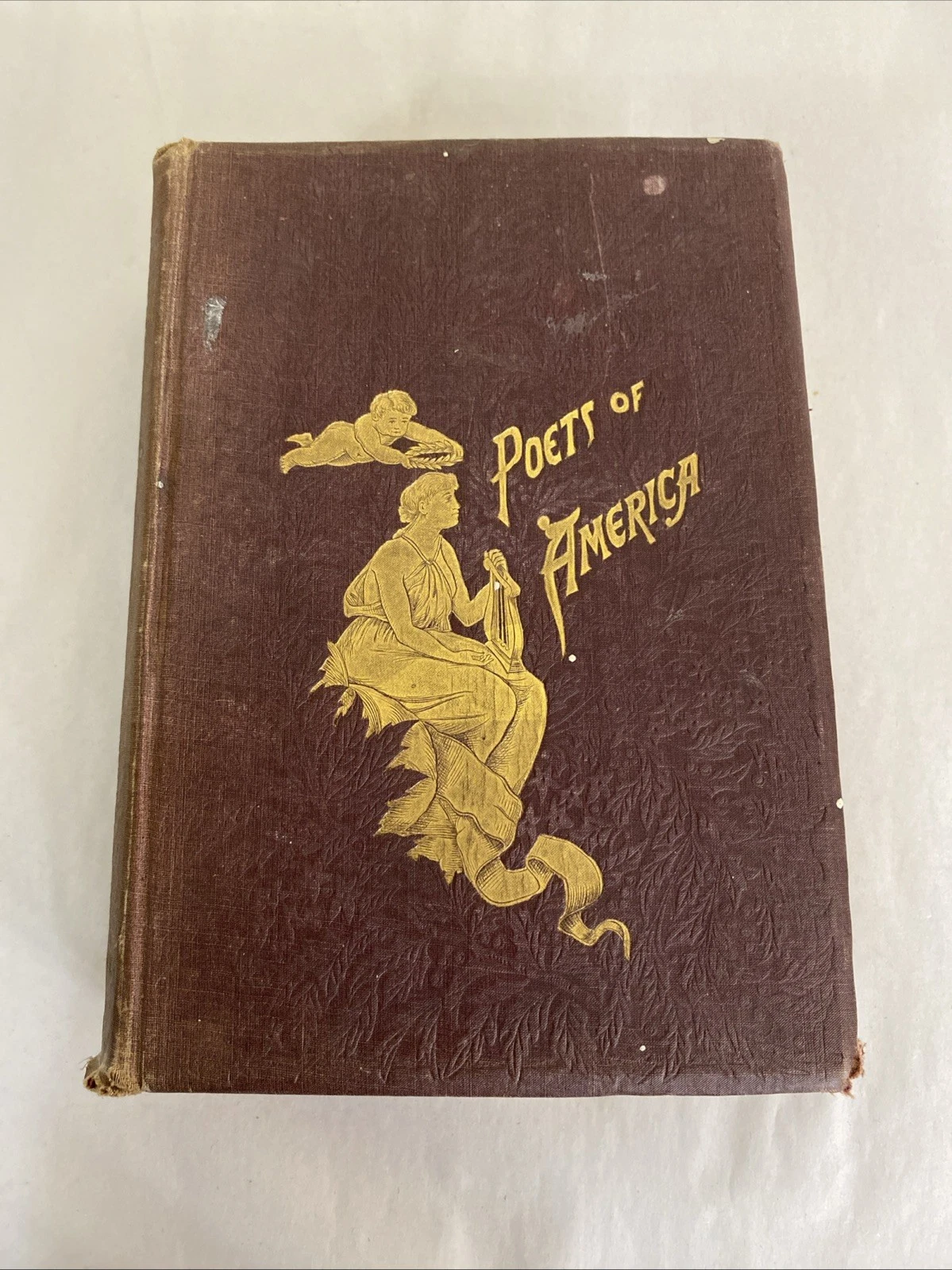 1890 Local and National Poets of America Herringshaw gilt edges illustrated book - Image 2