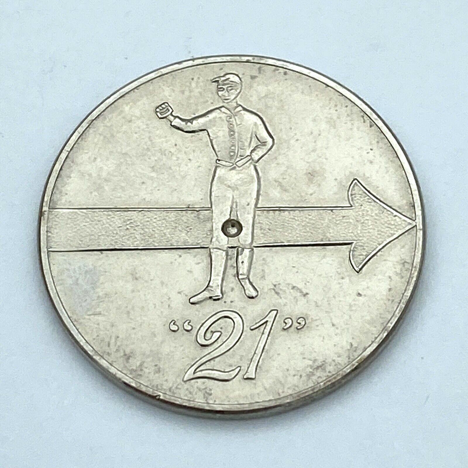 Vintage "21" Club New York Spinner Token Coin Speakeasy Polished Silver-Tone - Image 3