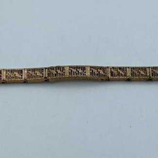 Art Deco 12k Gold-Filled Ladies Lustern Filigree Antique Watch Band