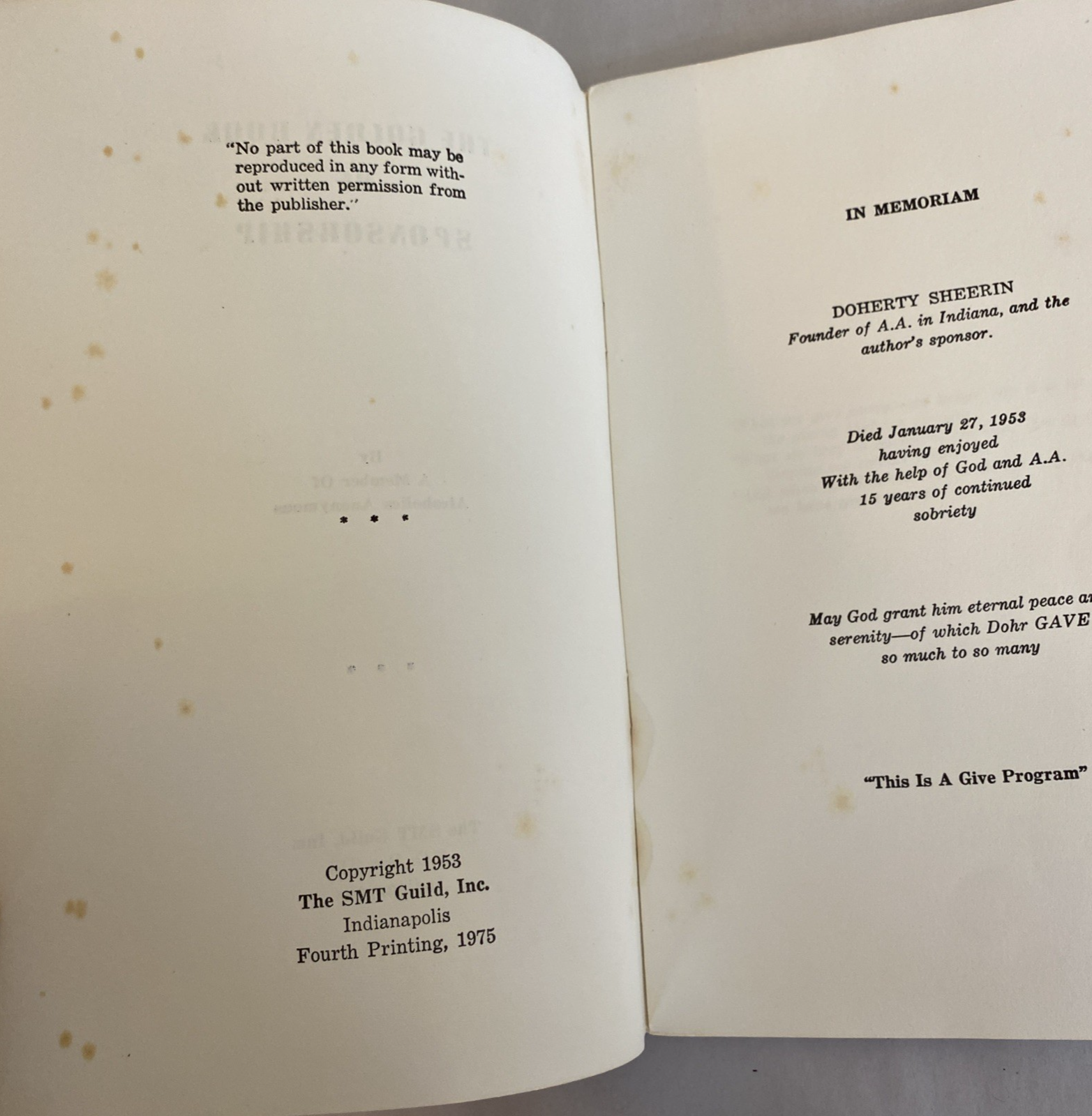 The Golden Book of Sponsorship by Father John Doe 1953 AA Classic 4th Print 1975 - Image 6
