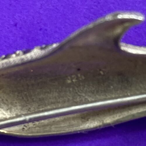 Sterling Silver Marcasite Accented Dolphin Porpoise 925 Pin Brooch Red Eye - Image 4