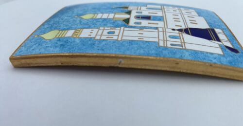 Vintage Russian Gzhel Enamel Souvenir Plaquette- Blue & White - Image 7