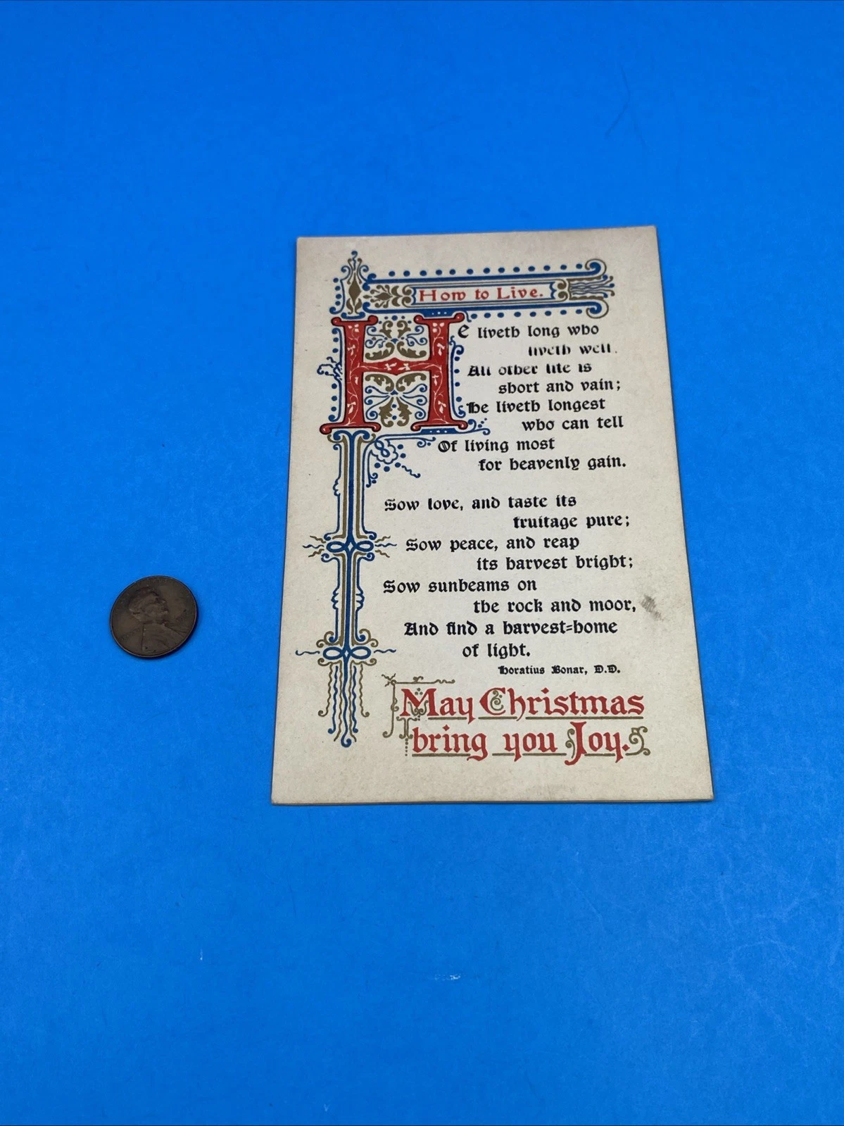 Ernest Nister Gilt Christmas Card No. 85 – “How to Live” – ca. 1895–1905 - Image 3