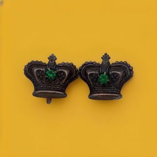 Vintage Sterling Silver Royal Crown Screw-Back Earrings, Fleur de Lis Design